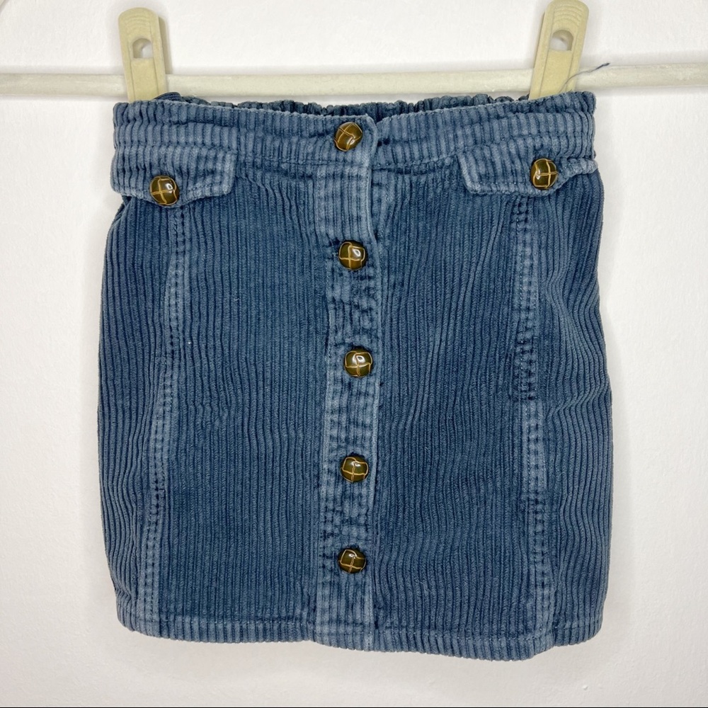 Gymboree Girls Corduroy Navy Skirt With Button Detail Size 8
